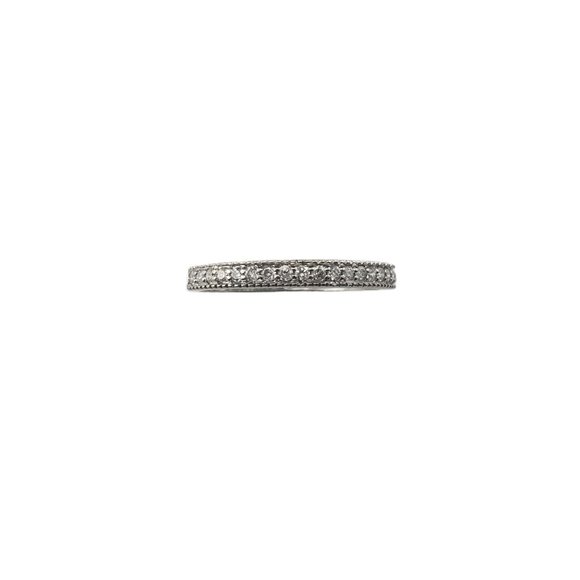 Vintage 14 Karat White Gold Diamond Band Ring Size 5.75 #15586